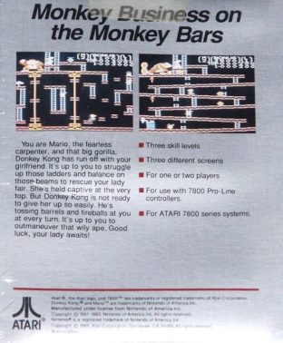 Atari 7800 Donkey Kong publicité