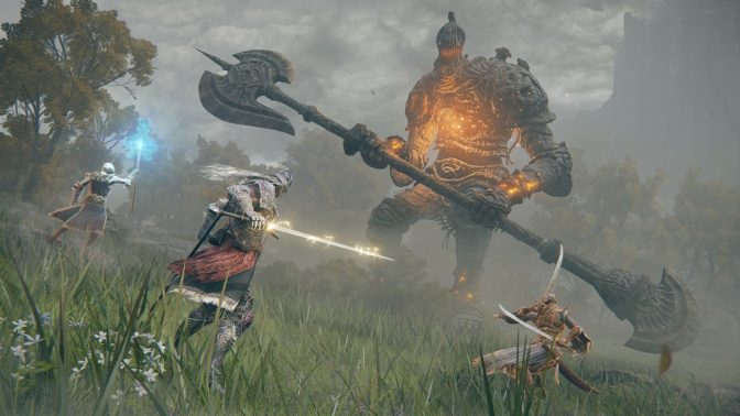 Elden Ring combat géant en armure