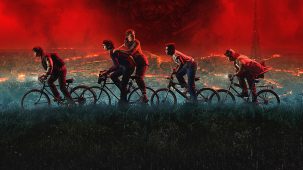 Stranger Things saison 5 poster - à vélo
